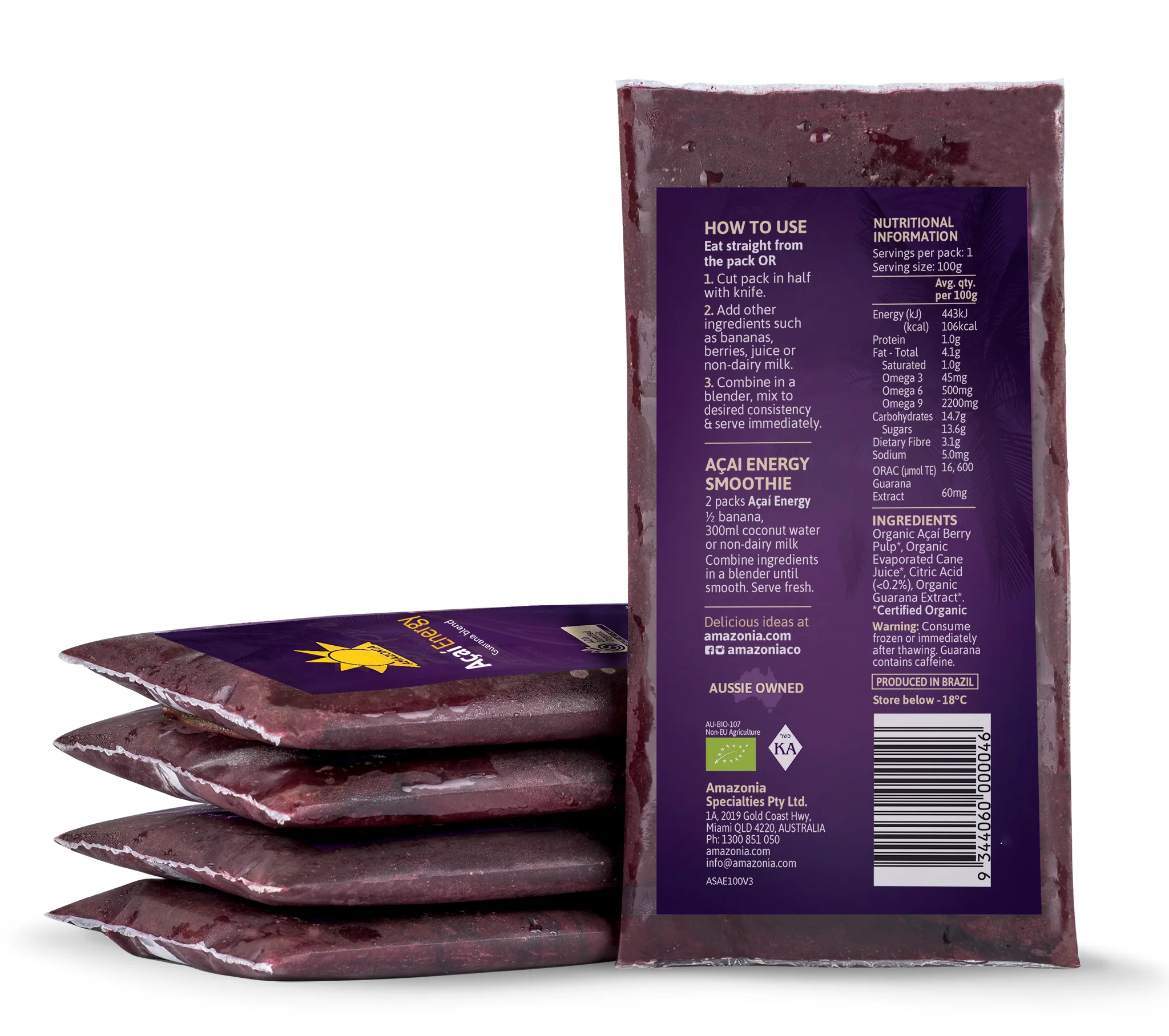Amazonia Açaí Energy 4x100g Sachets - Image 5