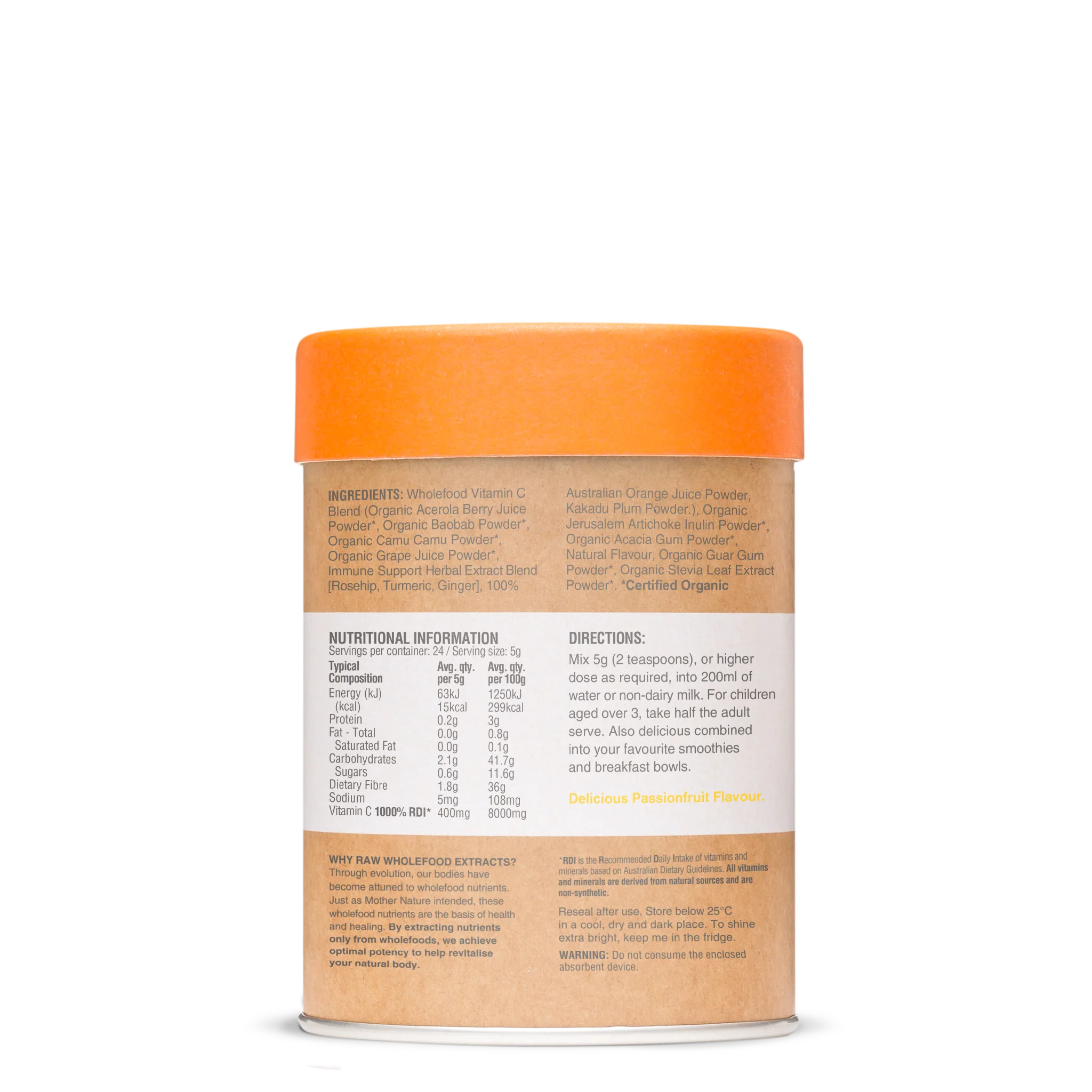 Raw Wholefood Extracts Vitamin C+ 120g - Image 3